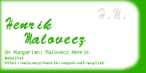 henrik malovecz business card